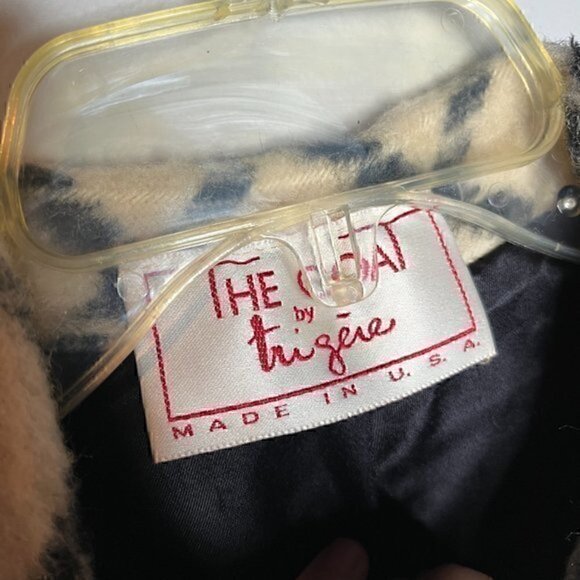 Pauline Trigere Vintage black and white wool window pane Mod Swing coat - Picture 5 of 6